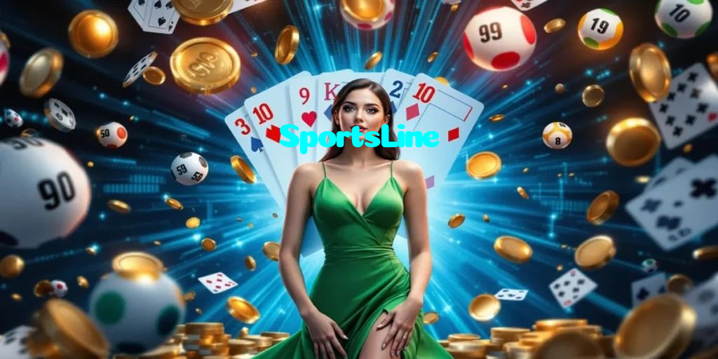 SportsLine casino presented on mobile device in Pakistan with slots and live games